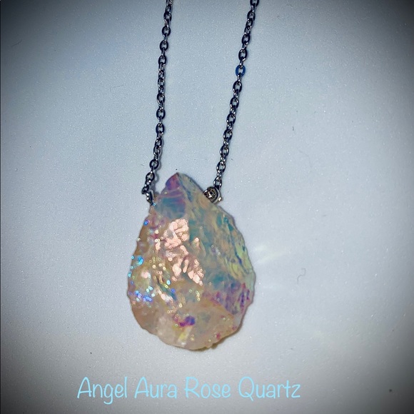 Rose Angel Aura Quartz Necklace Coming Soon - Picture 6 of 7